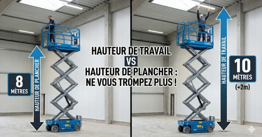 Hauteur de travail de Nacelle Ciseaux